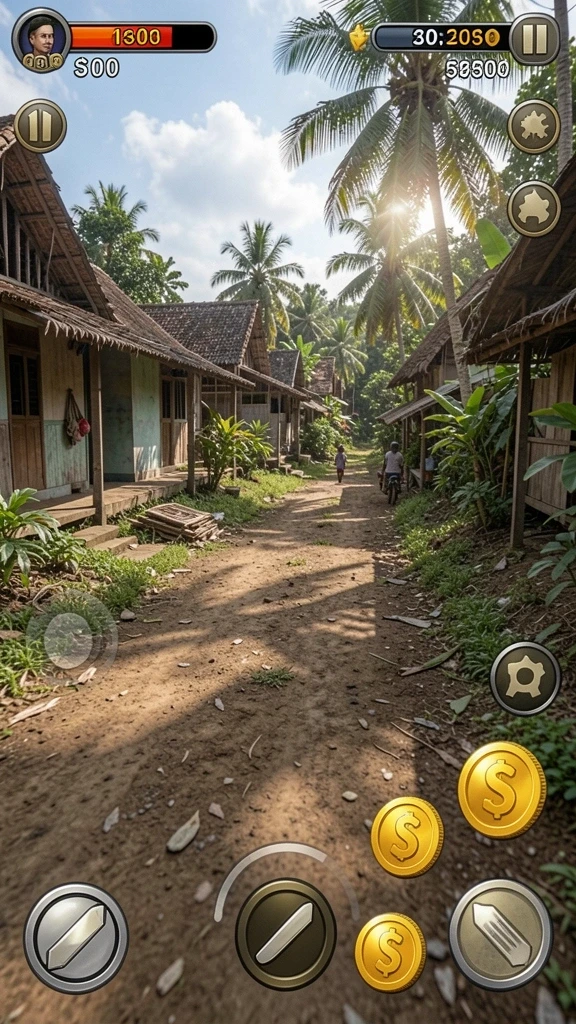 Screenshot dari permainan petualangan yang menantang.