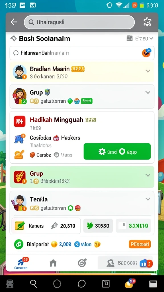 Menu permainan yang beragam dan mudah diakses.