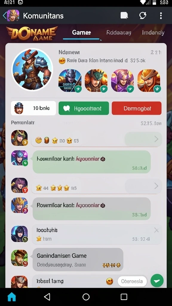 Tampilan interaktif dengan karakter menarik.