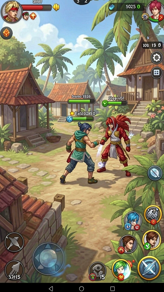 Menampilkan interaksi antar pemain dalam mode multiplayer yang dinamis.